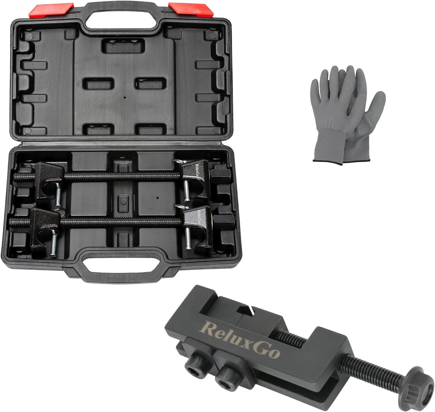 Macpherson Strut Spring Compressor Tool, 2PCS Heavy-Duty Coil Spring Compressor Automotive with CV Boot Clamp Pliers, Single Ear Hose Drive Shaft CV Axle Boot Clamp Removal