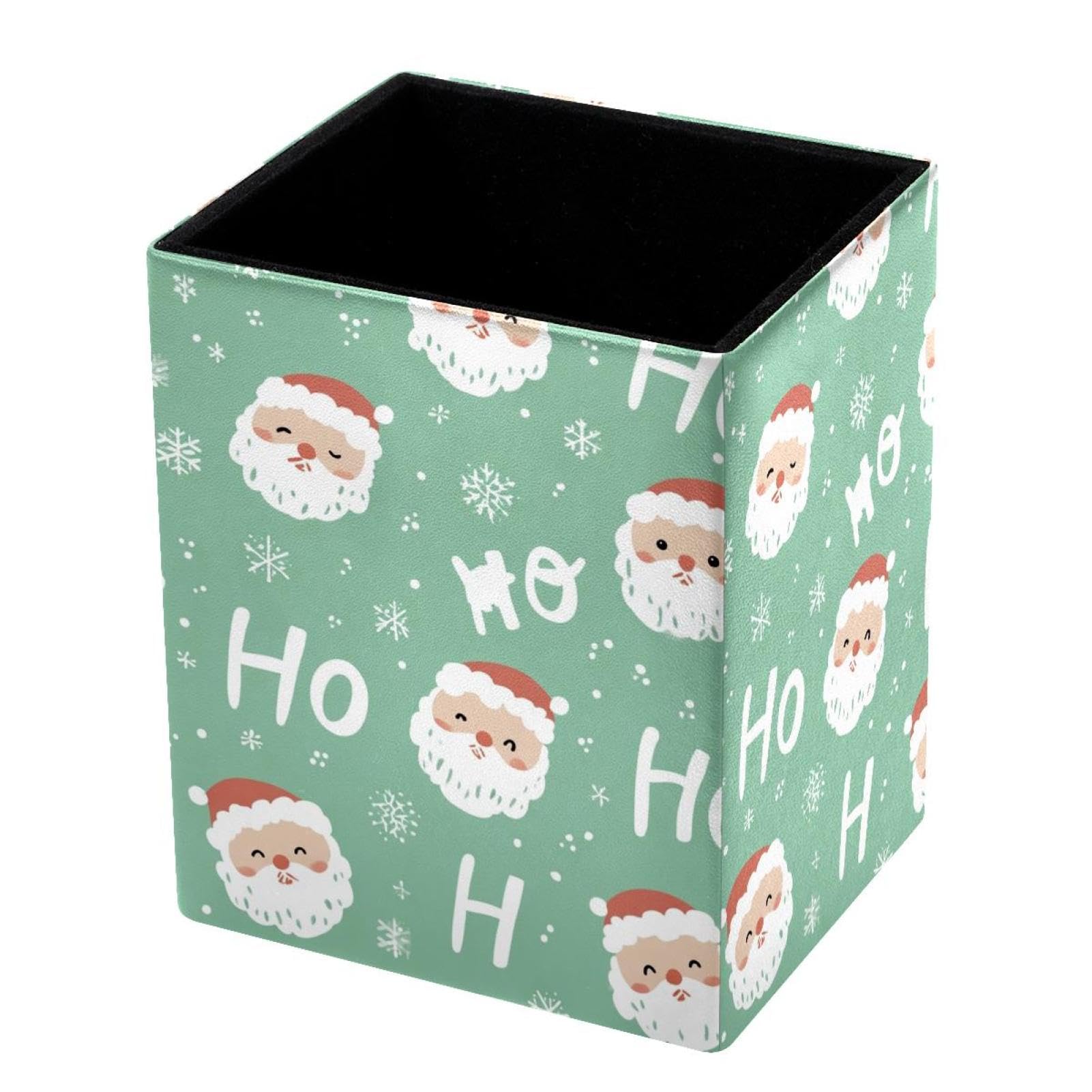 VAPOKF Pencil Holders for Desk, Santa Claus Printed Pen Holders Pen Pot Makeup Brushes Storage Desktop Stationery Supplies Organiser for Home Office
