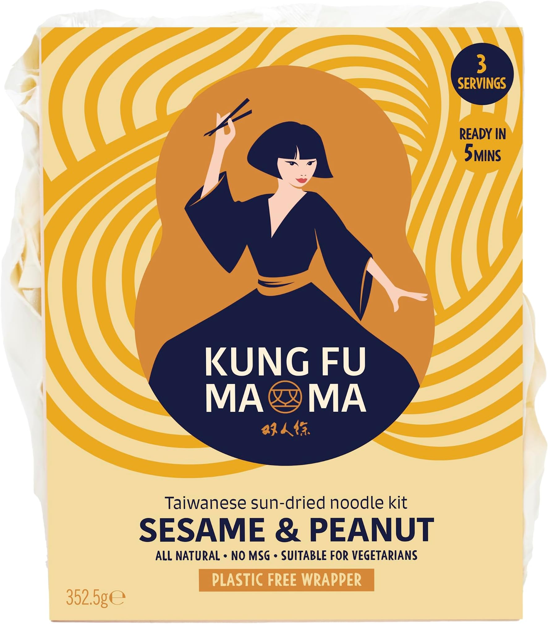 Shuang Ren Hsu Chinese Noodle Sesame & Peanut Flavour (with Sauce) 352.5g
