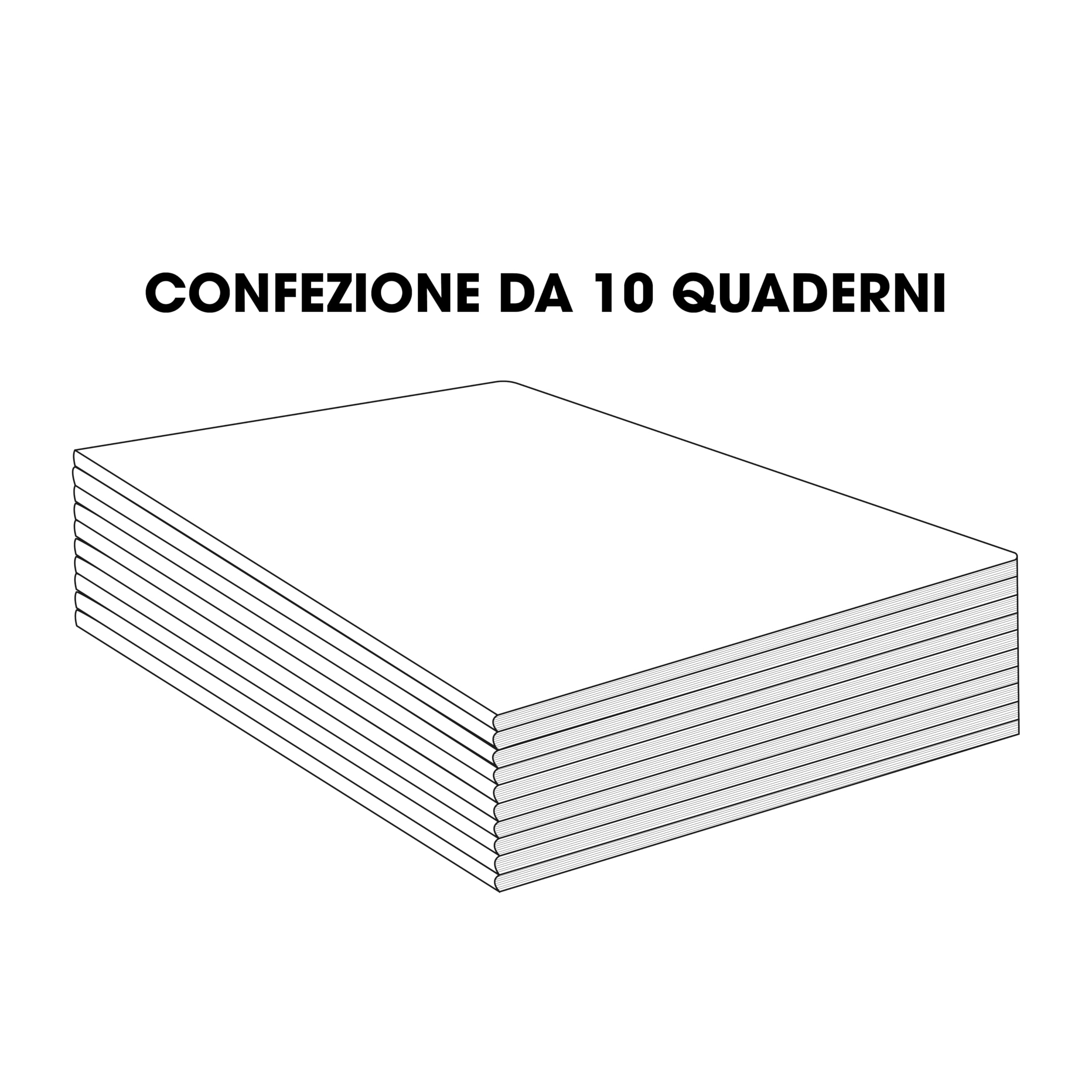 BM BeMore FLOR Maxi quaderni a quadretti 4mm in formato A4 senza margine – Set da 10 pezzi con copertine floreali con glitter – 96 pagine, carta da 100g, ideali per scuole medie e superiori