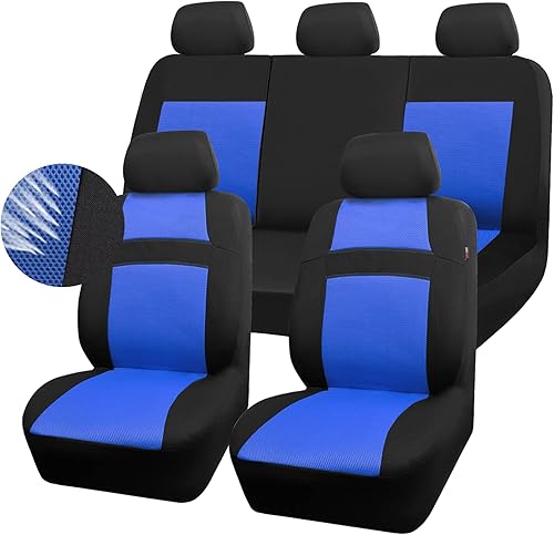 Miniatura 52 de CAR PASS - Juego completo de fundas de asiento de auto color rosa, respiración de aire en verano, de malla de 5mm de esponja compuesta