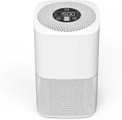 Muliap Purificadores de aire para dormitorio de hasta 825 pies cuadrados, filtro HEPA H13, para polvo de olor de pelo de mascotas, humo de incendios