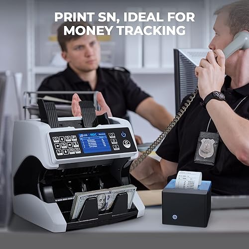 Miniatura 4 de MUNBYN Impresora térmica para máquina de contador de dinero de denominación mixta, conectar y usar