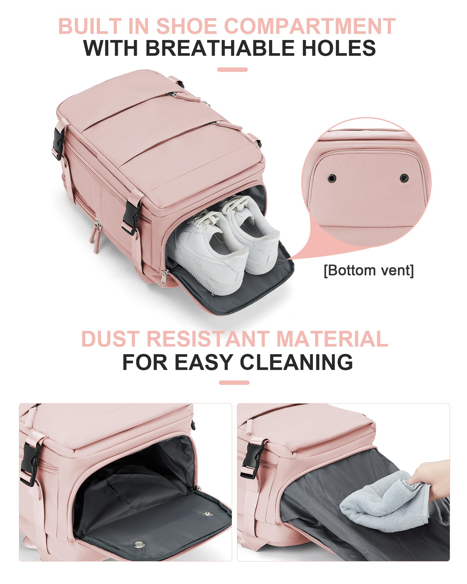 BJLFS Borse da Cabina per Ryanair 40x20x25 Bagaglio a Mano Zaino Borsa Zaino da Viaggio, Zaino da trekking,Zaino Easyjet 45x36x20,Zaino Casual per laptop da 14 pollici per scuola