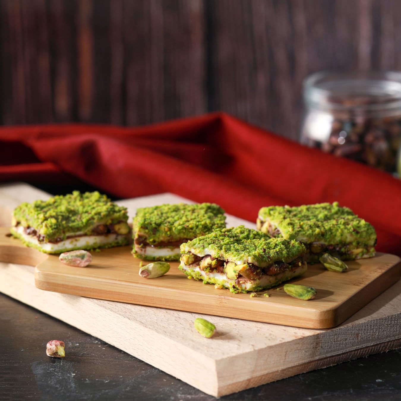 Pistachio Chocolate Turkish Delight, Motif Designed Box, Boutique Handmade Turkish Delight, 2.65 lbs - Pack of 3