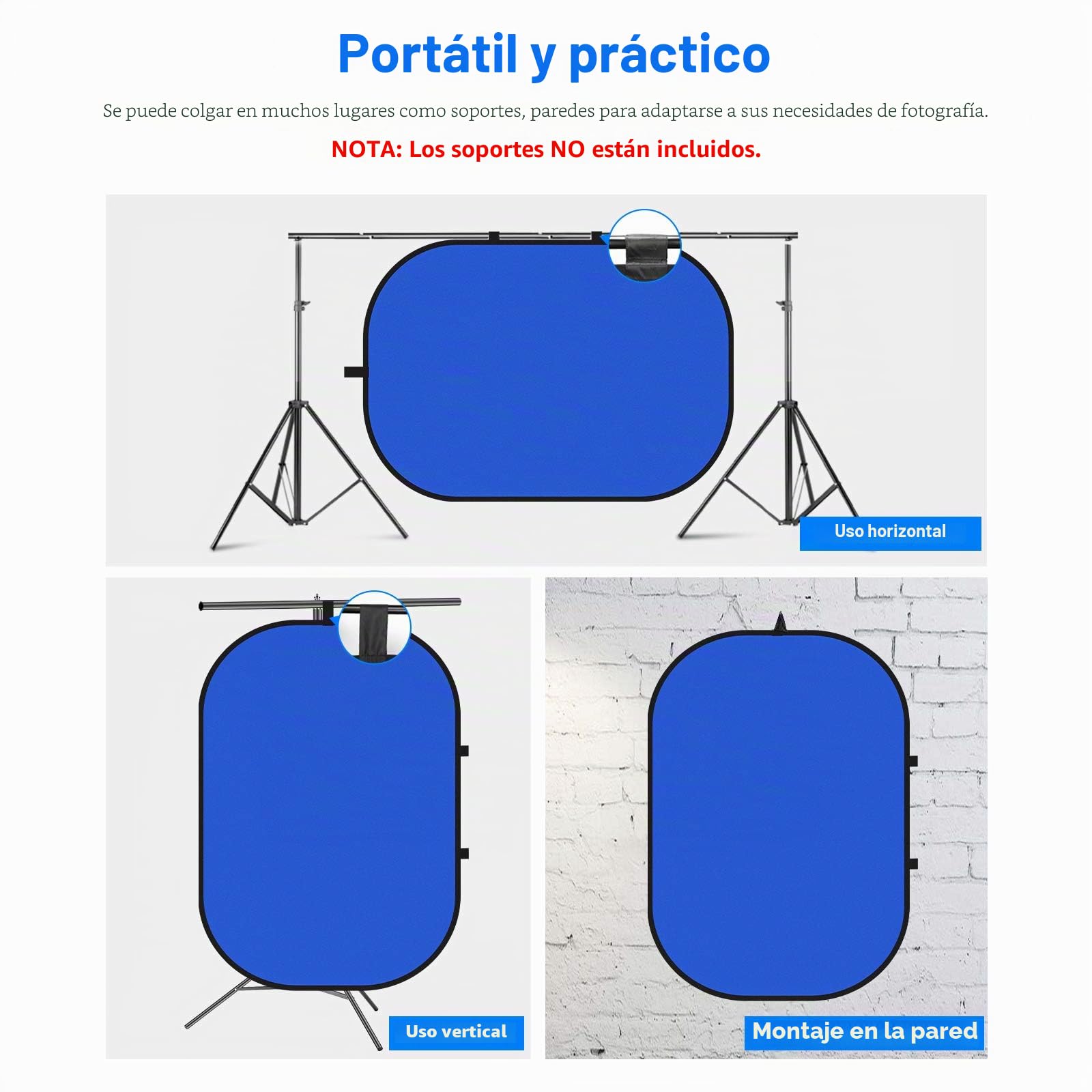 Neewer Fondo Plegable Reversible Chromakey Verde y Azul 150 x 200 cm