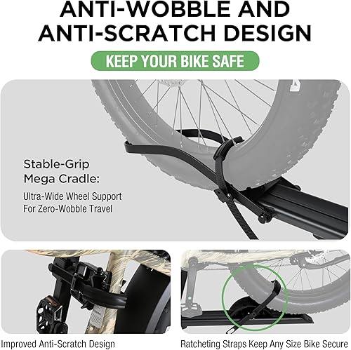 Miniatura 3 de 100 libras. Estante de aluminio para bicicletas y bicicletas eléctricas, se adapta a automóviles, SUV, furgonetas, caravanas y remolques con