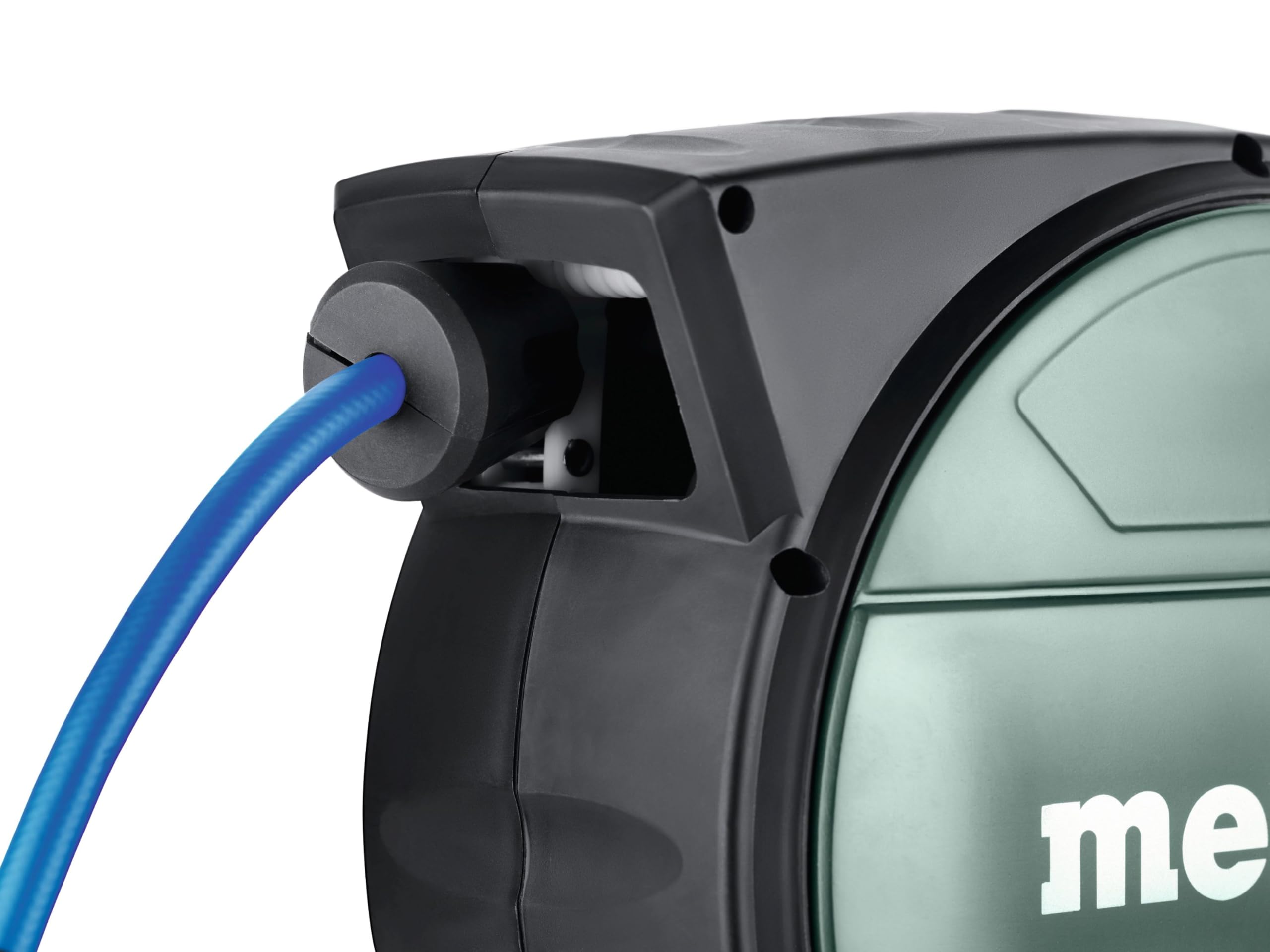 metabo Enrouleur de tuyau SA 210-8 m - Tuyau hybride - Raccord rapide universel 1/4" - Pression 10 bar - Verrouillage et enroulement automatiques - Support mural et de plafond - Enrouleur de tuyau