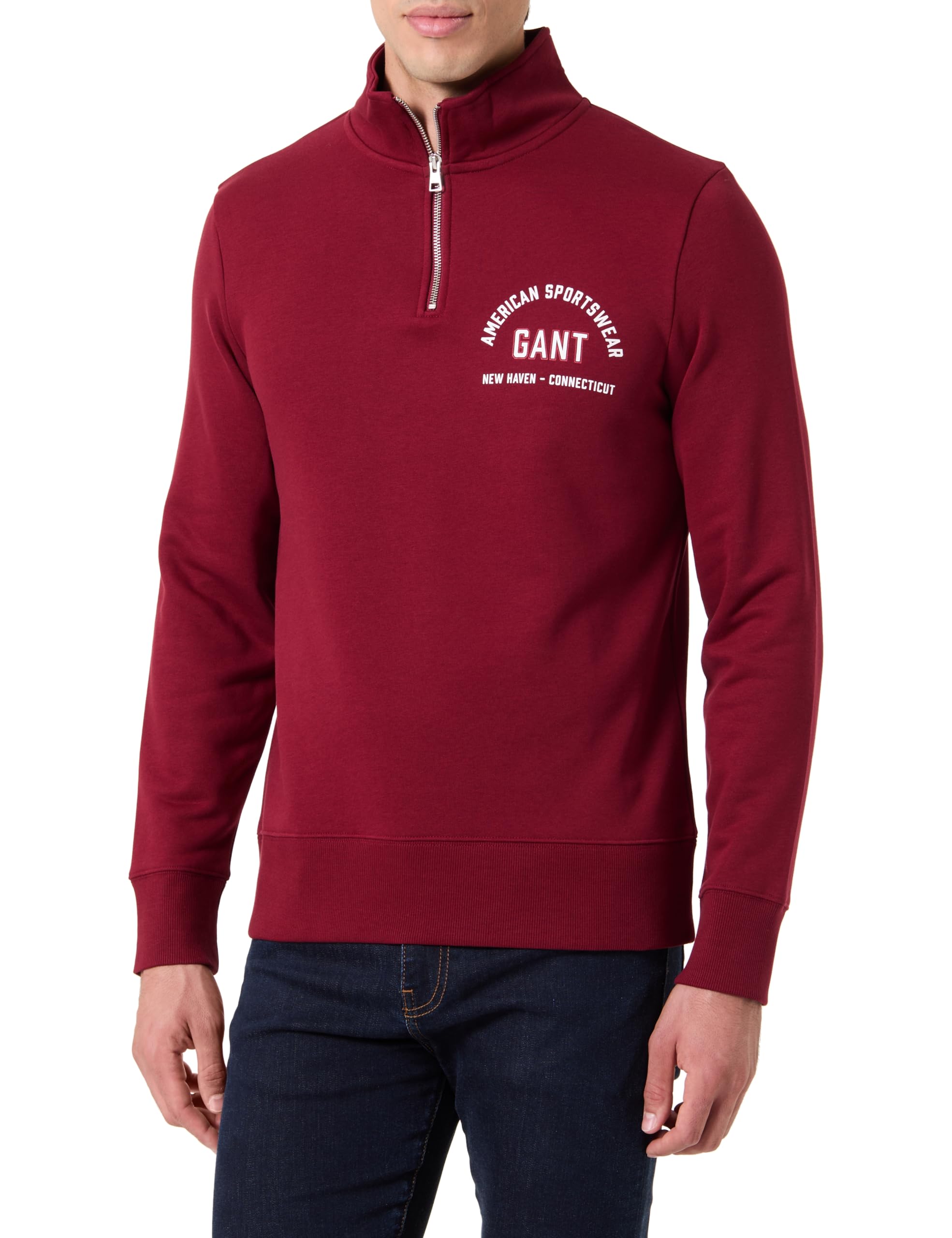 GANT Herren Printed Graphic Half Zip Sweatshirt