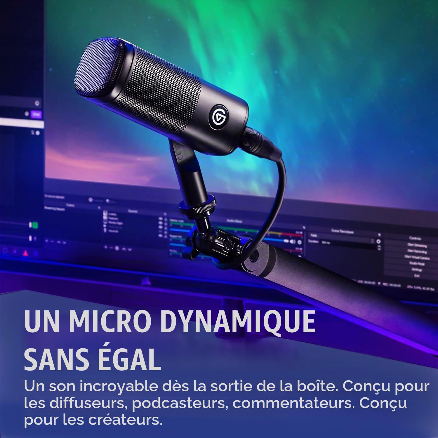 Elgato Wave DX avec Perche de Micro Low Profile, entièrement réglable, passe-câbles, Micro XLR dynamique, optimisation des voix pour podcast, streaming et plus, booster de signal non requis, Mac et PC