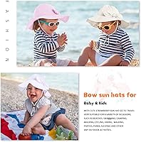 Vista 7 de Sombrero de sol para bebé niña con UPF 50+ sombrero de playa ajustable para exteriores con ala ancha