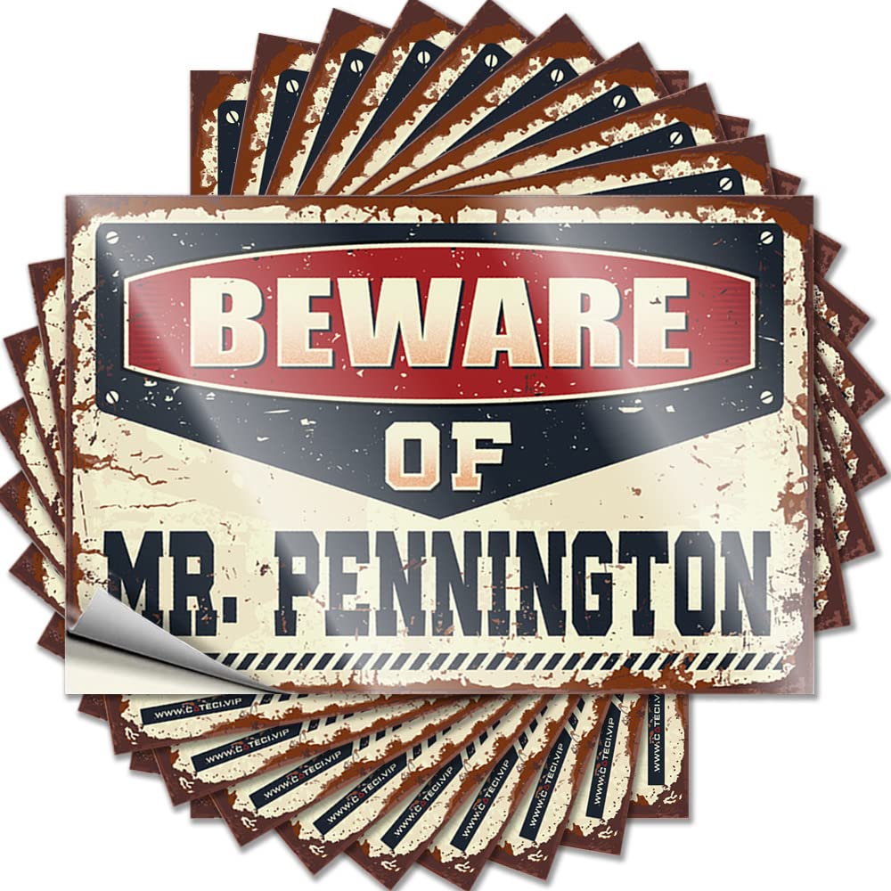 Fzfn Colour Funny Garage Bumper | Beware Of Mr. Pennington Accent Durable Vinyl Sticker Easy Apply For Fall(6X9cm)