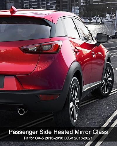 Miniatura 2 de Espejo calefactable para el lado del pasajero con monitoreo de punto ciego apto para CX-5 2015 2016 CX-3 2016-2021 Reemplazar KA0G-69-1G1