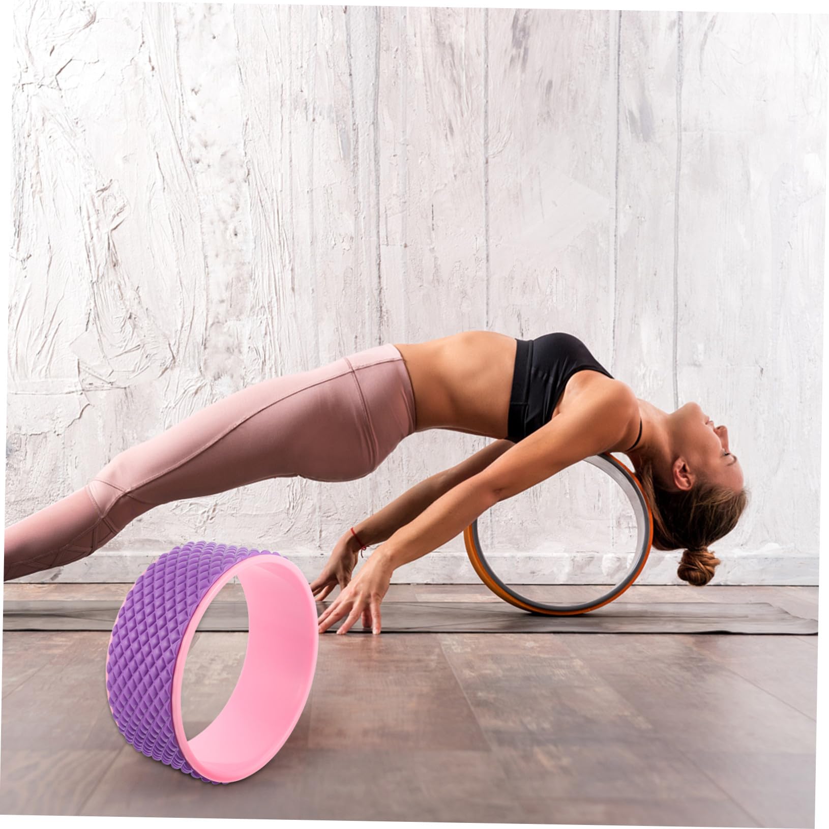 Yoga Rad Kunststoff Yogarolle Fitness Rückbeugenrad Mit Massage Oberfläche Für Rückenöffnung Pilates Anfänger Yoga Zubehör