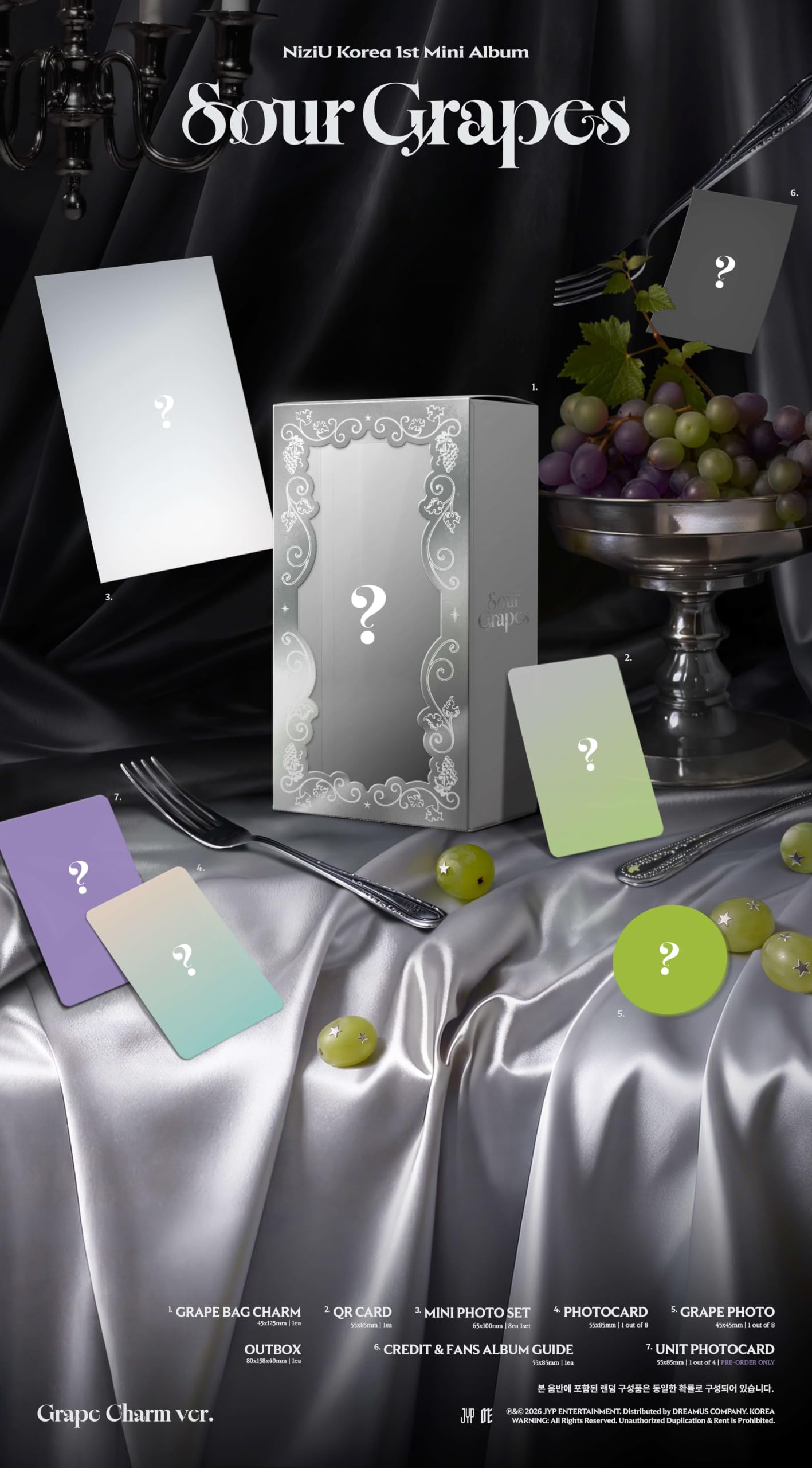 NiziU Sour Grapes Album [Grape Charm ver.]+Pre Order Benefits+BolsVos Exclusive Idol-Inspired Digital Merches
