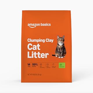 Amazon Basics Clumping Cat Litter, Fresh Scent, Hard Clumping Formula - 14 lb Bag