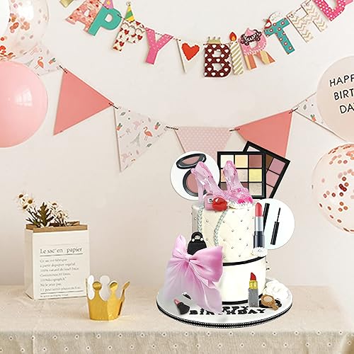 Miniatura 7 de 15 adornos de maquillaje para tartas, cosméticos, decoración temática de lápiz labial, sombra de ojos, rubor para niñas y mujeres, despedida de