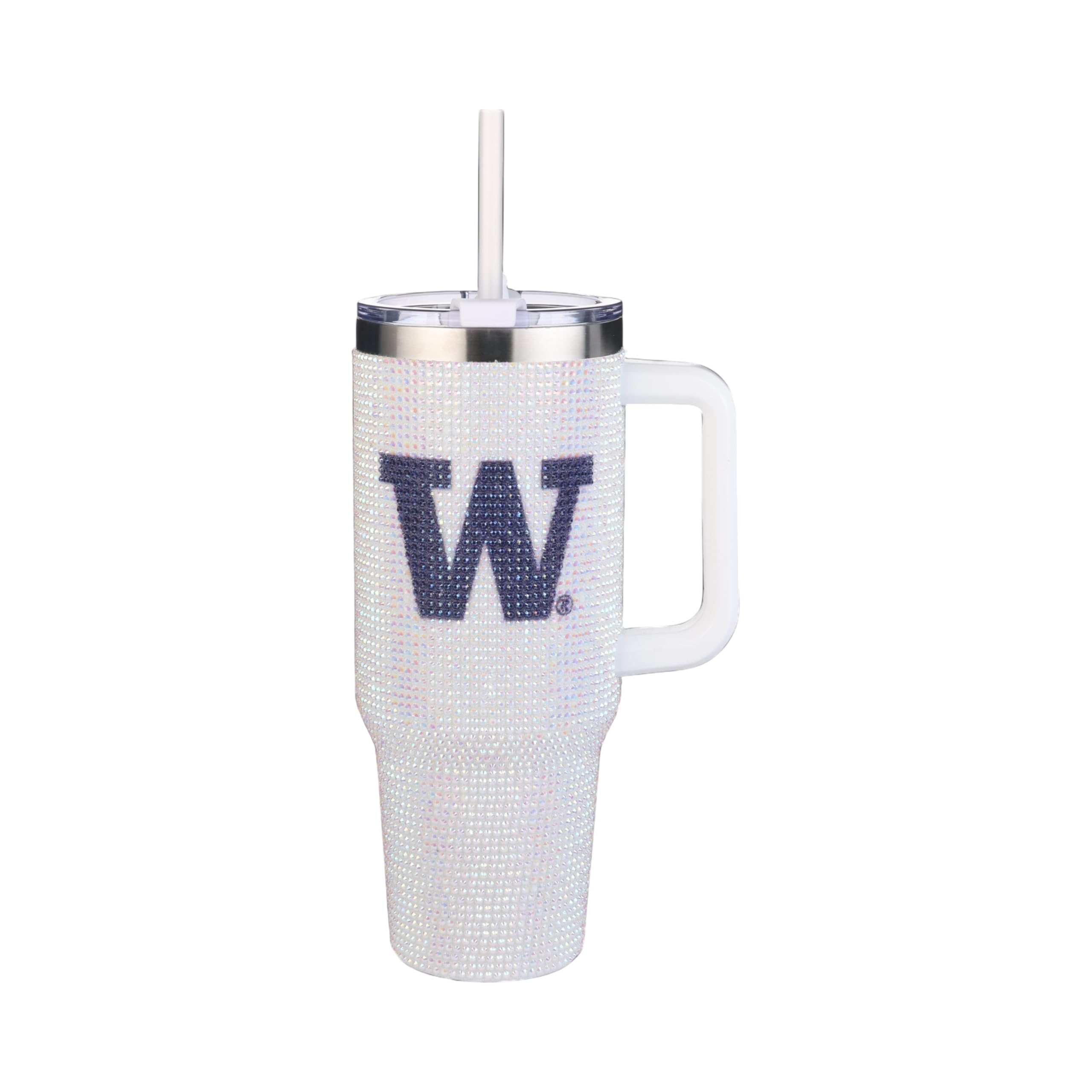 The Memory Company Officially Licensed 40oz White Bling Game Day Tumbler, University of Washington