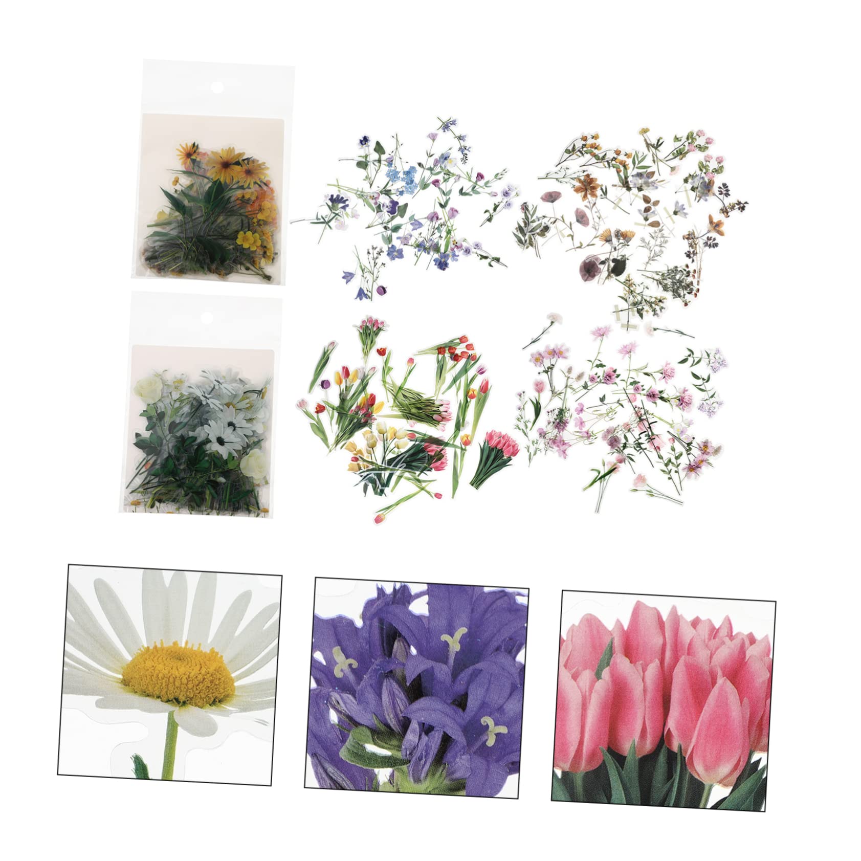ARTIBETTER 2 Series Pegatinas Scrapbooking De Flores Autoadhesivas Decorativas Para Álbumes Cuadernos Y Estacionario Para Diy Y De 240 Piezas*2