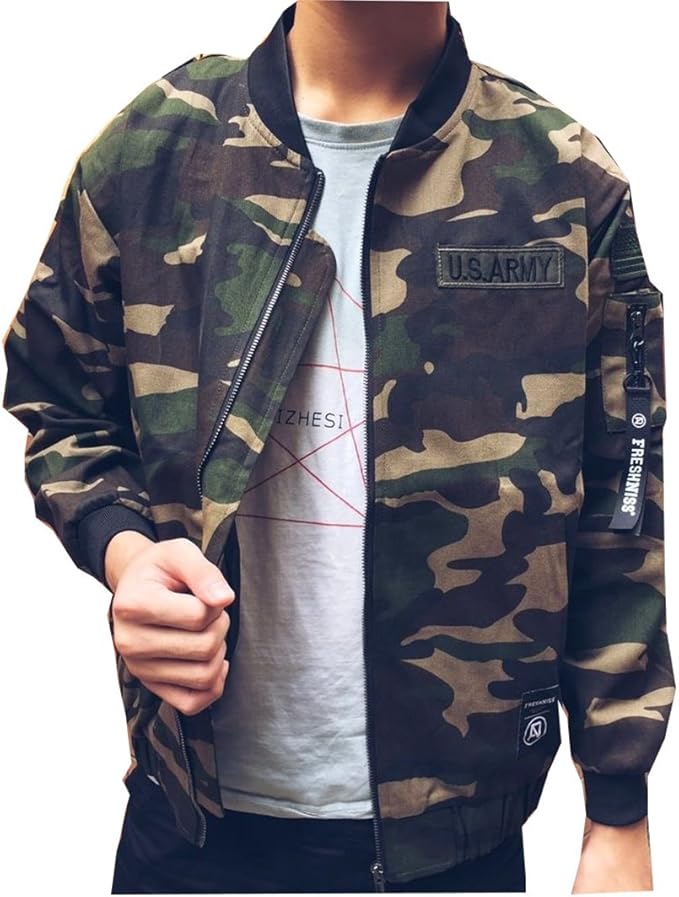 Amazon Code7 メンズ ミリタリー Ma 1ブルゾン ゆったり ジャケット 迷彩 迷彩 2xl コート ジャケット 通販