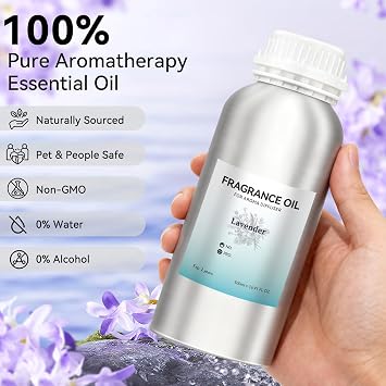 Plug in Diffuser, Waterless Oil Diffuser, Lavender Diffuser Oil (500ml /16.9oz), Essential Oils