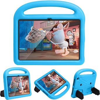 Kindle Fire HD 8 2020/2022年発売のタブレットケース対応高耐久ケース、子供用軽量EVA耐衝撃落下防止スタンドタブレットケース、ハンドルとキックスタンド付きカラー:ブルー