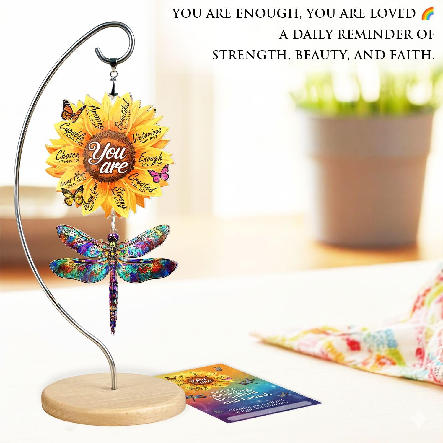 Dragonfly Sunflower Gifts for Women - Dragonflies Christian Desk Decor image 5