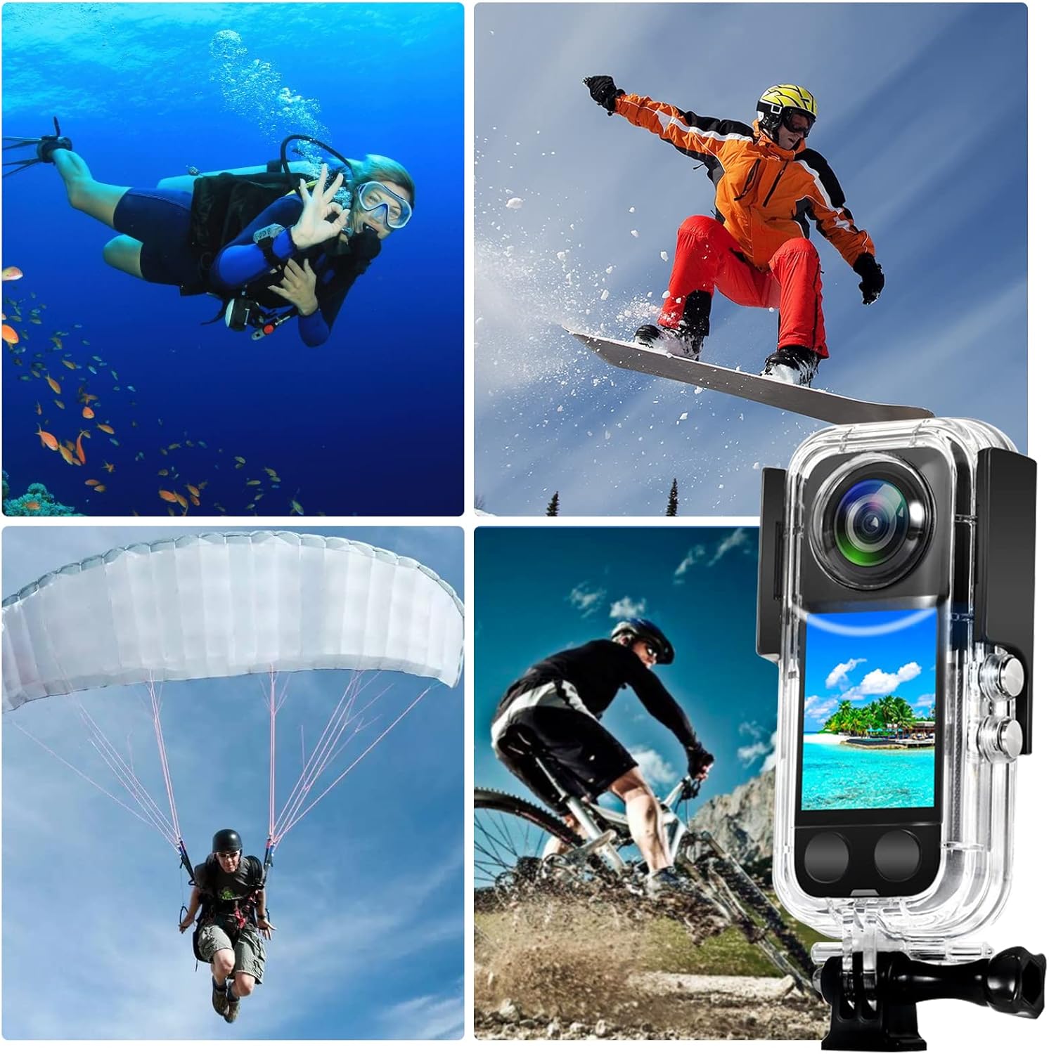 LINGHUANG Insta360 X3 防水ケース insta360 x3 水中撮影用 耐圧40M 