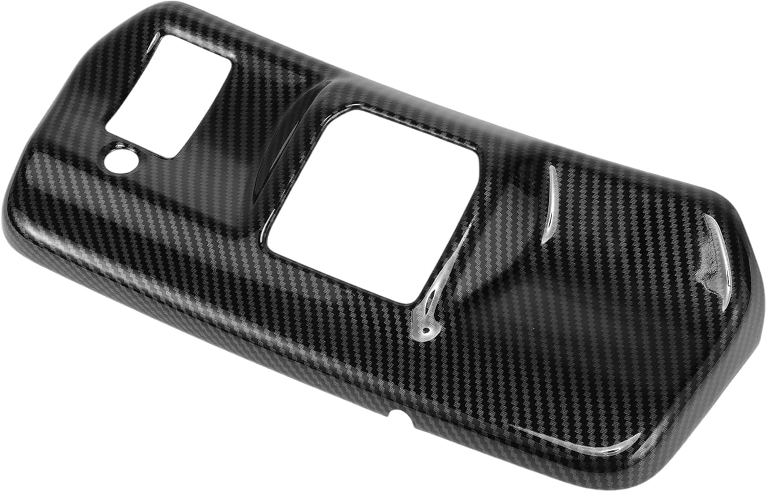 1 Pcs Inner Rearview Mirror Bracket Panel Cover Trim for Ford F-150 2021-2024 ABS Carbon Fiber Pattern Black