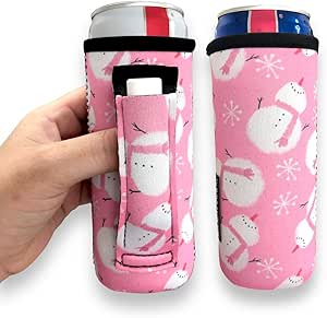 Personalized Can Coolers With Custom Logo/Text - Insulated Sleeves For 12 Oz Cans, Great For Parties & Gifts (Cyan)