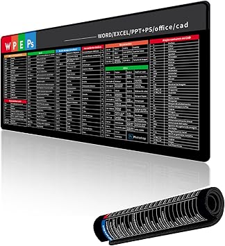 Alfombrilla Con Atajos De Excel Espanol,Tapete Con Atajos De Excel Espanol,Excel Mouse Pad Shortcuts Formulas,Mouse Pad Excel Cheat Sheet,Large Desk Mouse Pad Desktop Mat Spanish-2