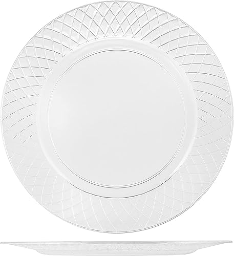 Miniatura 2 de Prestee Platos de plástico transparente, 150 unidades de platos duros desechables de 9 pulgadas para fiestas, elegantes pasteles, postres,