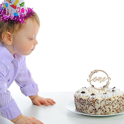 Miniatura 2 de Decoración de madera para pastel de primer cumpleaños, suministros de decoración, adecuado para recuerdos de baby shower, fiestas o accesorios de