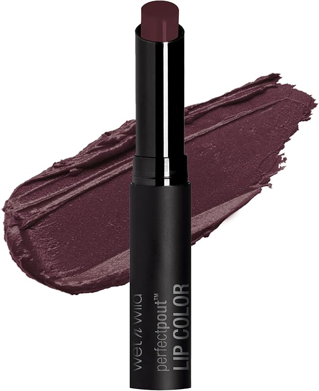 wet n wild Perfect Pout Lipstick, Dark Red My Blackberry Broke, Vegan | Gluten-Free | Cruelty-Free | Lip Color, Lip Color