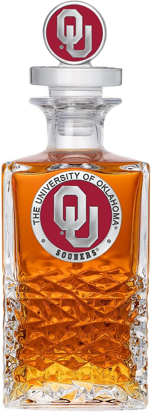 Michigan Heritage Decanter with 3D Stopper | 25 OZ Liquor Pourer | Expertly Crafted Pewter Glass
