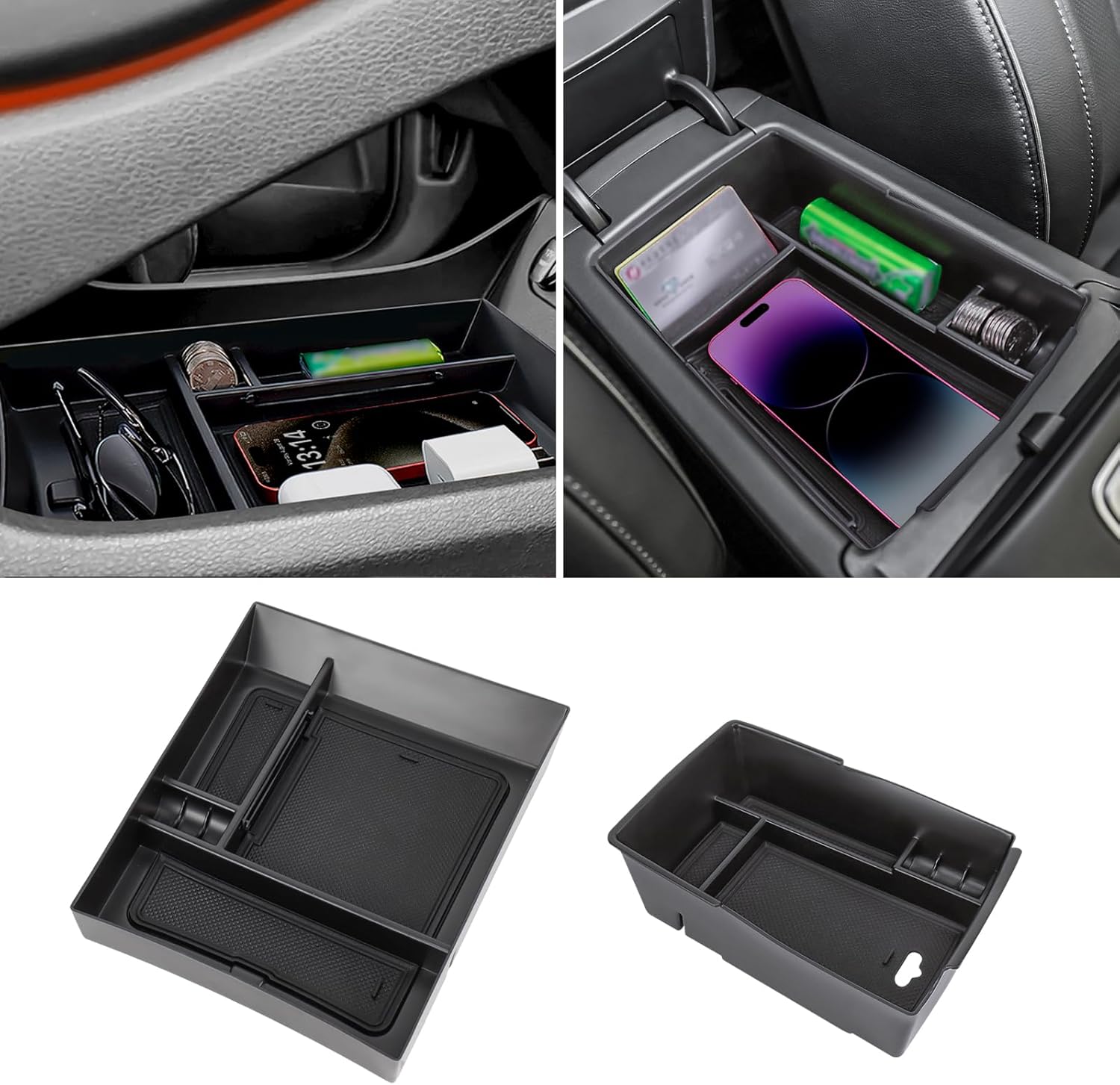 Center Console Organizer Compatible with Hyundai Santa Fe 2021 2022 2023 & Santa Fe SEL 2022 2023 Armrest Storage Box Lower Center Console Tray Interior Accessories