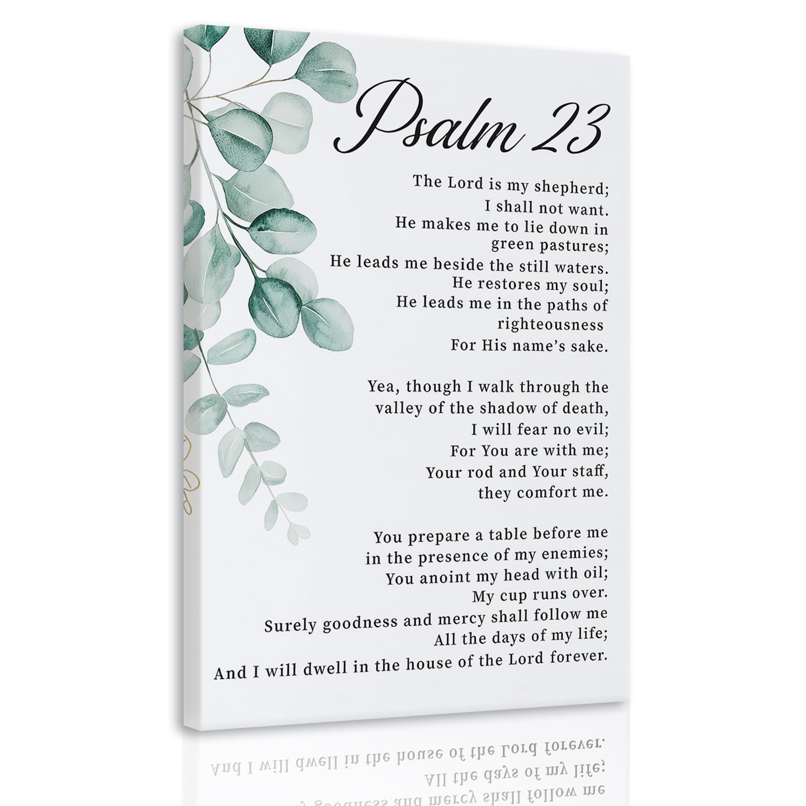 Dytila Psalm 23 Christian Wall Art, Bible Verses Pictures, Positive Scripture Wall Decor, Inspirational Quotes Paintings, Religious Artwork for Prayer