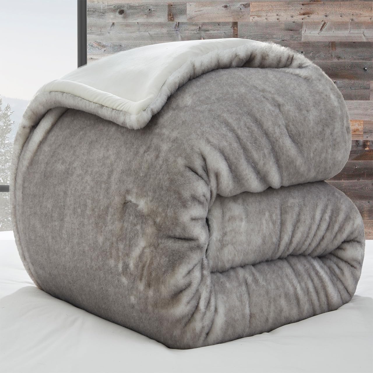 Byourbed Fox in The Coconut Tree - Coma Inducer® Oversized Queen Comforter Set - Frosty Gray Coconut