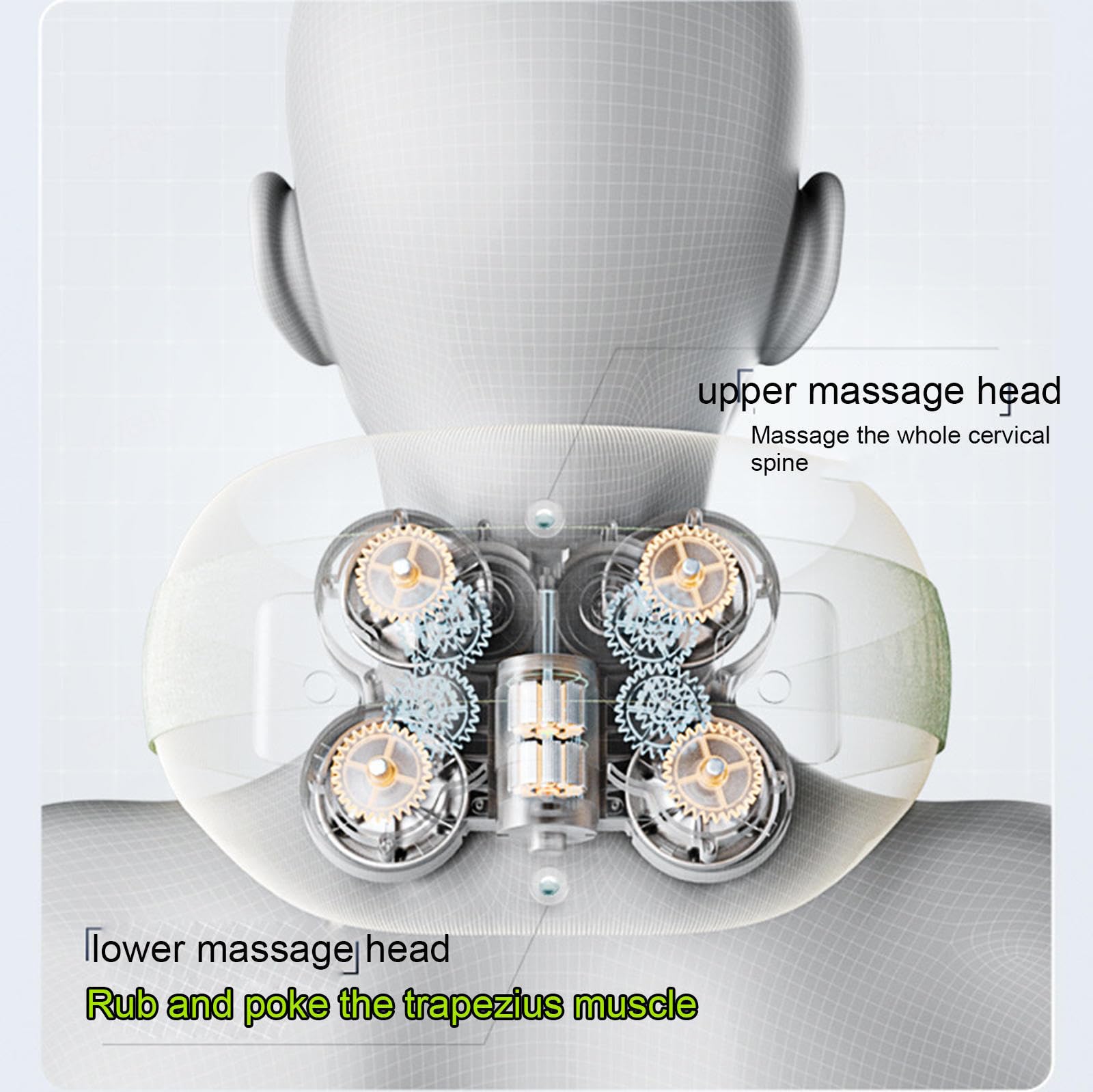 VIDECOR Shiatsu Massaggiatore per Il Collo: Cuscino per Cuscino da Massaggio Ricaricabile Elettrico - Impastamento dei Tessuti Profondi Riscaldato 3D - Perfetto per