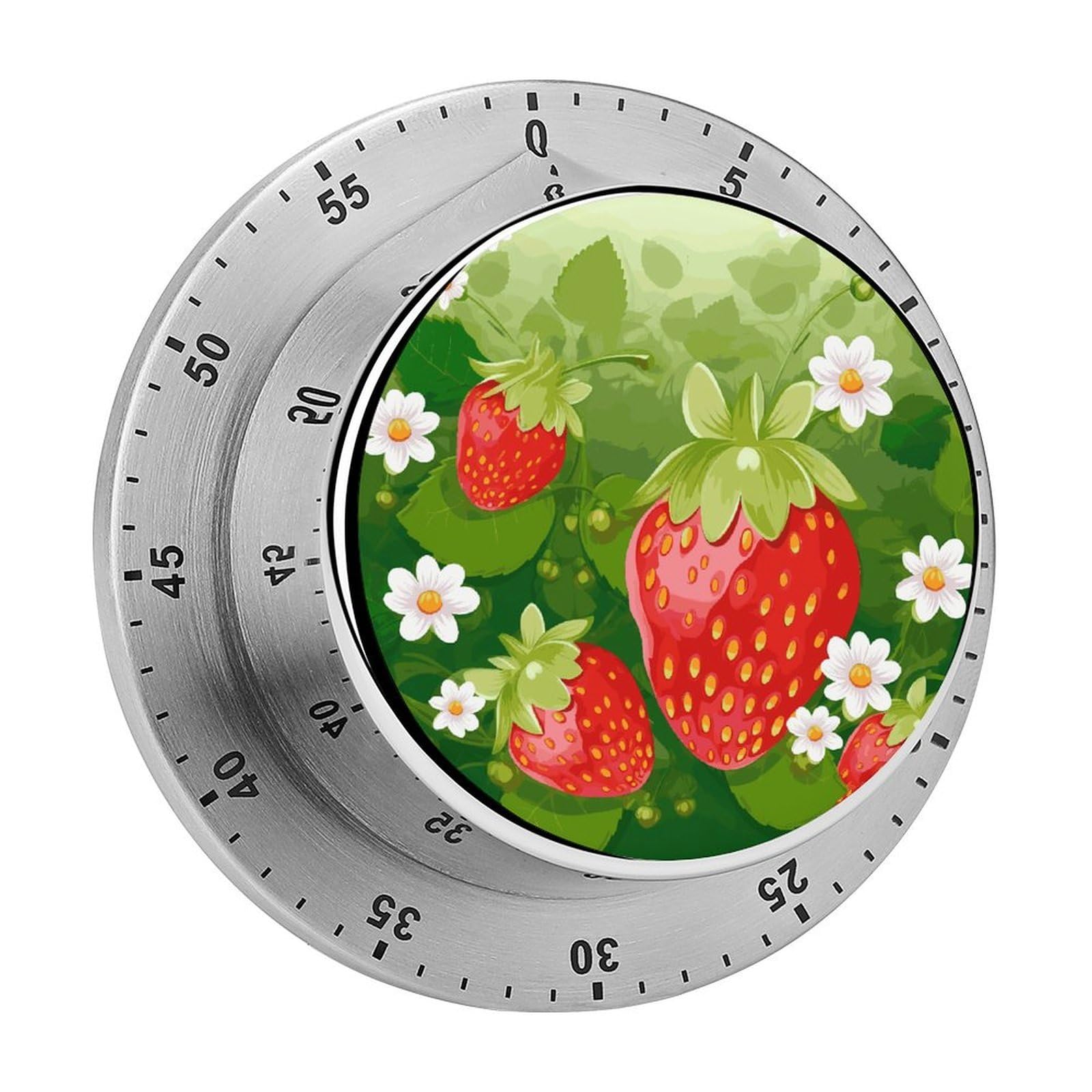 Adfgyerh Style Strawberry And Flower Timer For Cooking, Kitchen Timer Magnetic No Batteries Required, Mechanical Timer With Loud Alarm, For Fitness Baking Exercise Oven
