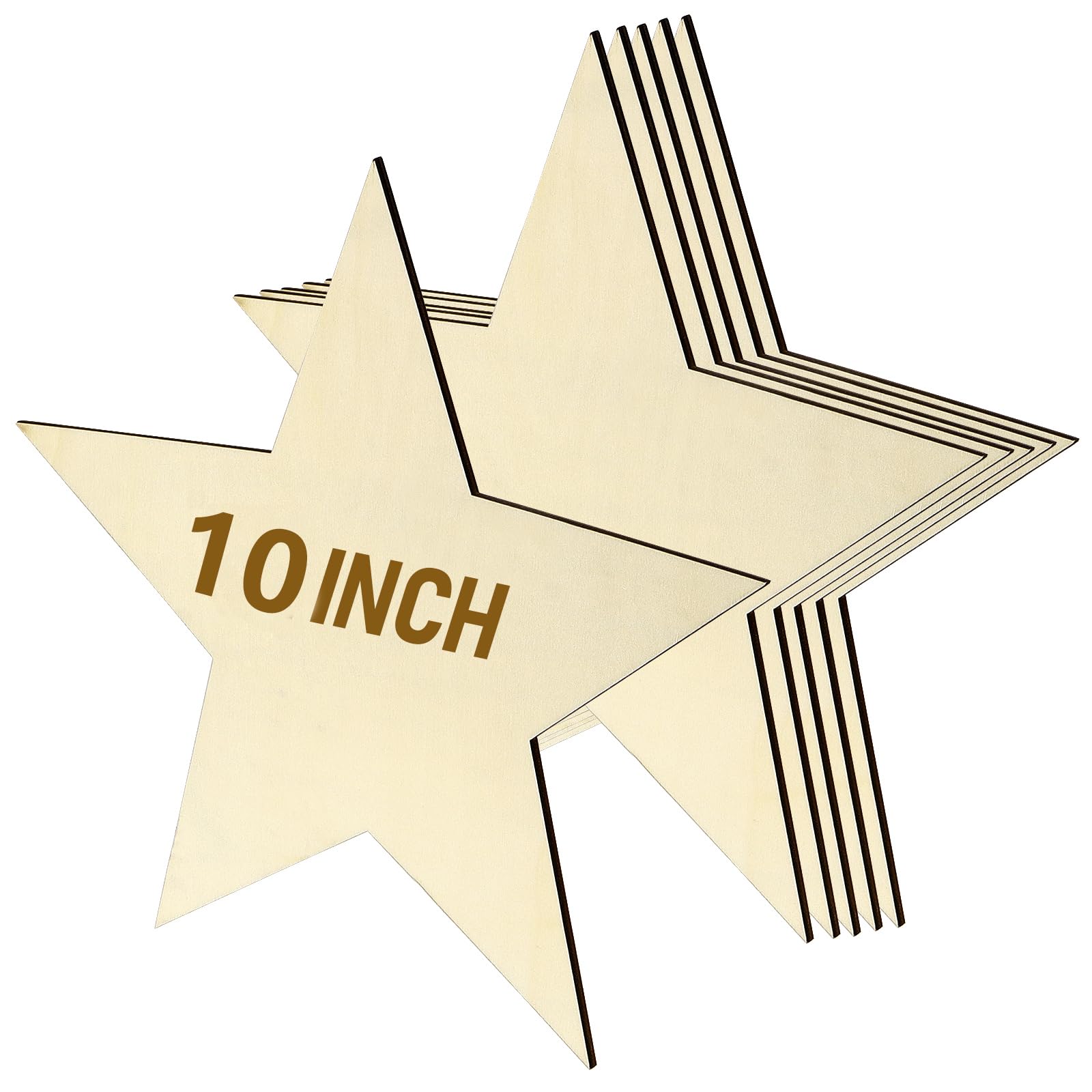 Étoiles en bois brut grand format à personnaliser pour cadeaux de Noël et de mariage