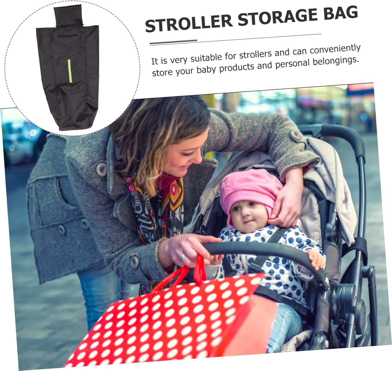 Extra Stroller Pouch Single Strap for Airplane Stroller Accessories Convenient Shoulder Carry for Parents The Go