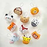 10 PCS Mini Jungle Animal Plush Keychain Set Small Animal Plush Keychain for Wedding Bridal Guest Gifts 10 Styles
