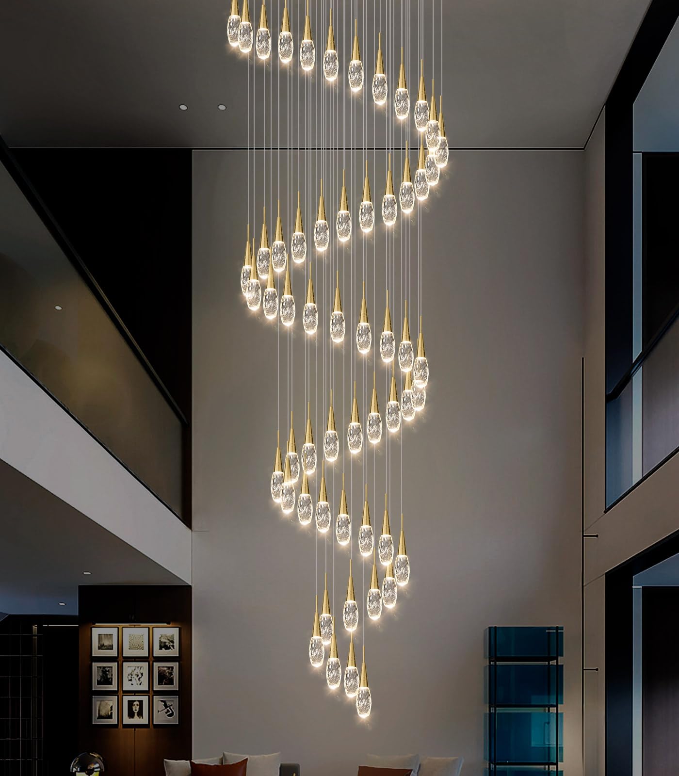 【新品未開封】「Chandelier」 Novelbright 56-Lights 20 Feet Large Modern Chandelier LED Light Fixtures