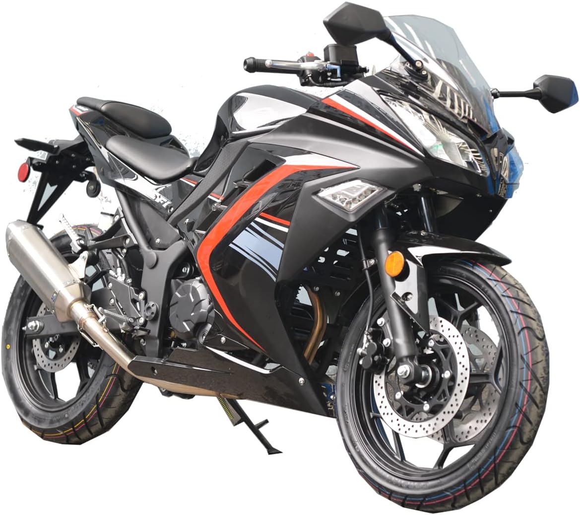 250cc 6 Speed EFI Fuel Injection Dirt Bike Motorcycle Bike Street Bike Motorcycle Assembled in Crate (Black)