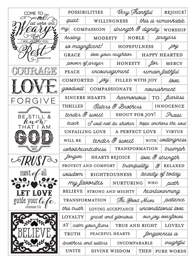 Love Faith Scrapbooking-Sticker – Bunte Motivaufkleber Für Planner & Alben