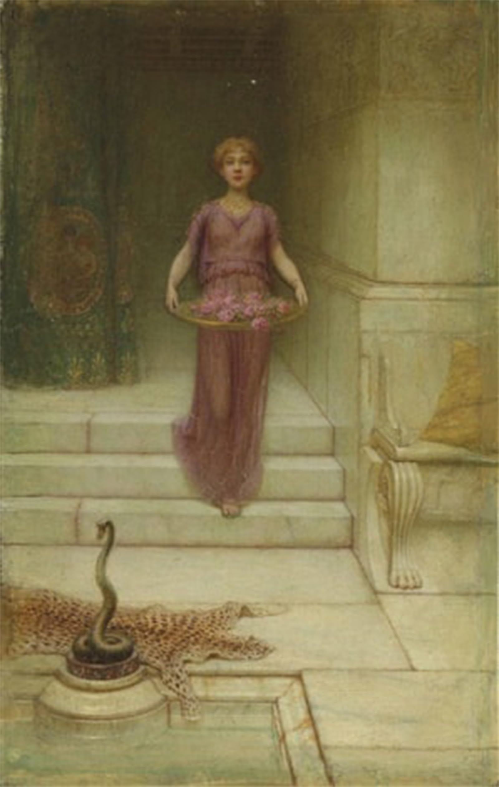 Artxlxxbn No Frame Famous Prints Artwork Pictures Poster Painting Art La Fioraia John William Godward Artwork Landscape Pictures For Home Decor 60X90cm