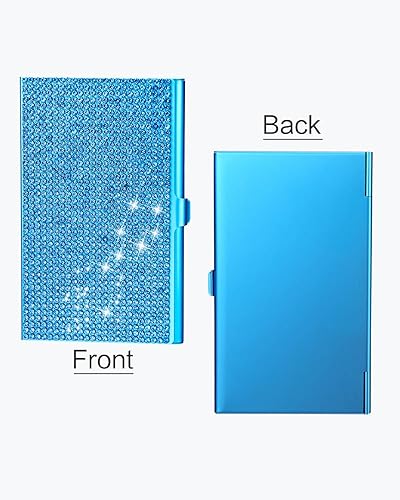 Miniatura 2 de Bling Bling - Tarjetero pequeño para mujeres con capacidad de 10 a 20 tarjetas, bolsillo para tarjetas de visita de aleación, soporte delgado ligero