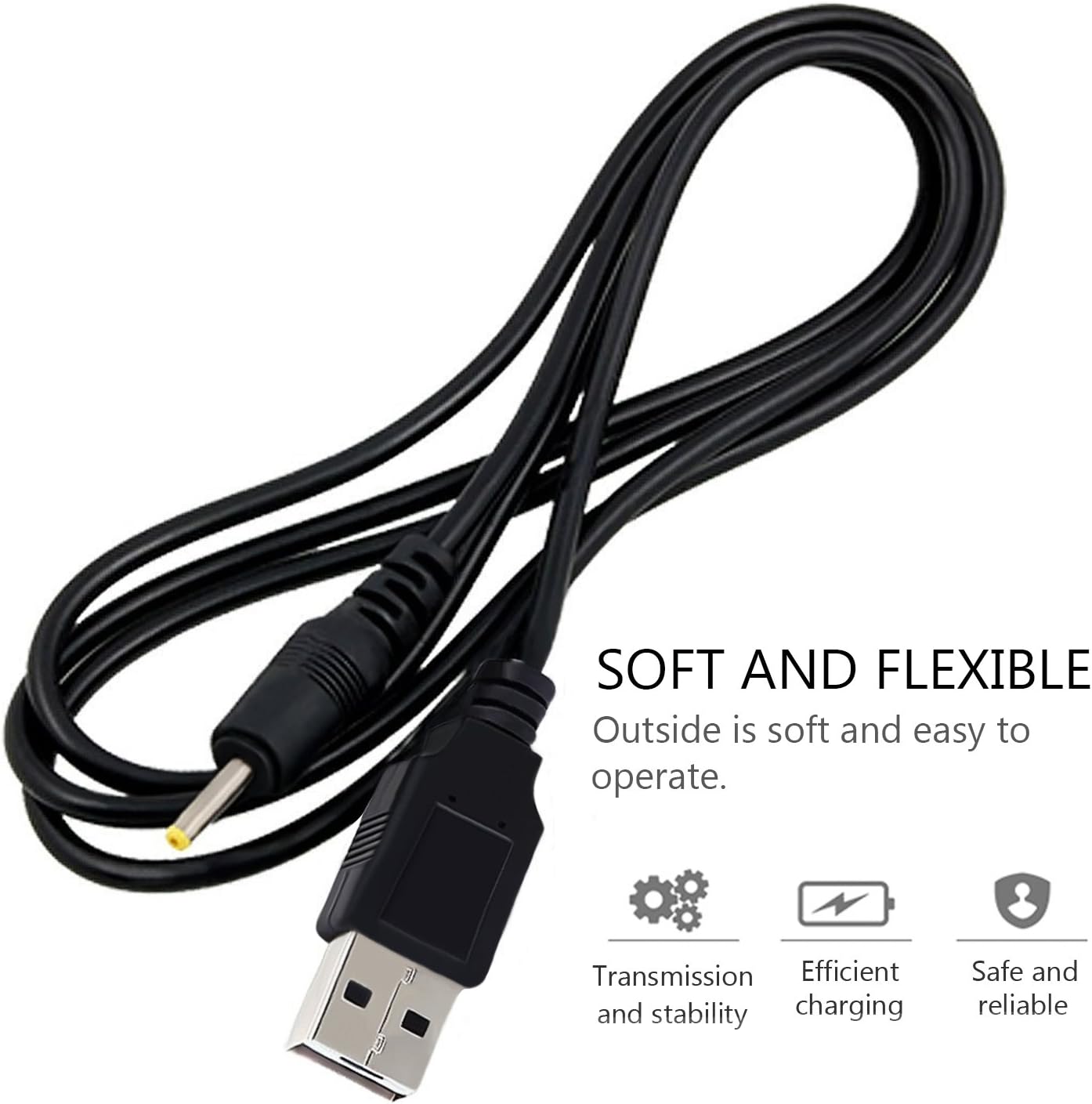 FanTEK USB to 2.5mm Charging Cable for RCA Cambio W101 V2, Dragon Touch X10, Tagital MTM-7054, NeuTab N7S Pro, NPOLE N718-IPS, Nabi 2 NABI2-NV7A, iRULU WalknBook 2, LillyPad Jr. Tablet