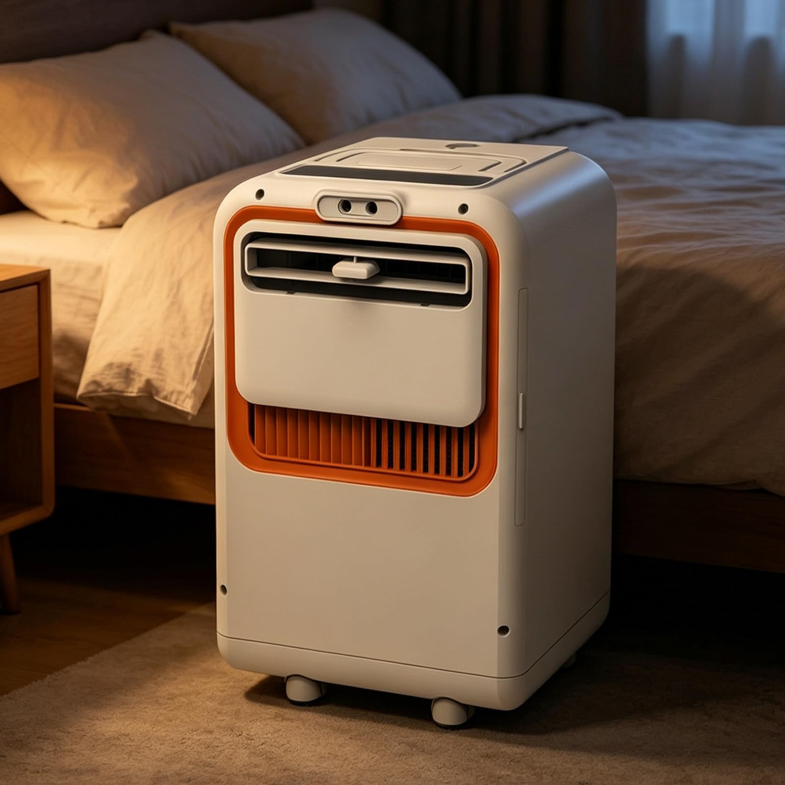Przenośny klimatyzator z technologią sprężarkową, mini-klimatyzator o mocy chłodniczej 2000 BTU z funkcją osuszania – do domu, kampera i na kemping